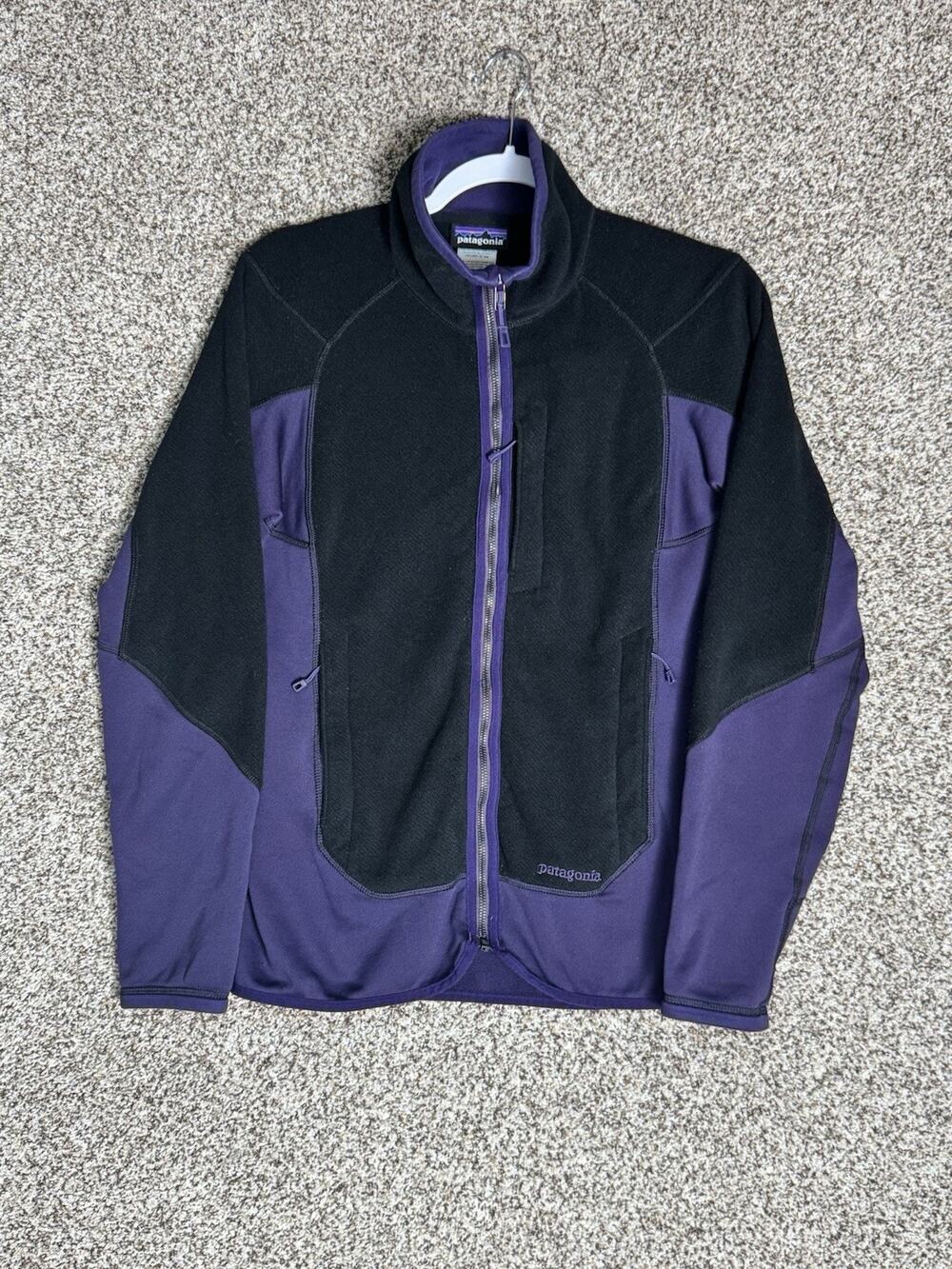 Patagonia Womens Piton Hybrid Polartec Fleece Jacket Purple Black Sz M Gorpcore
